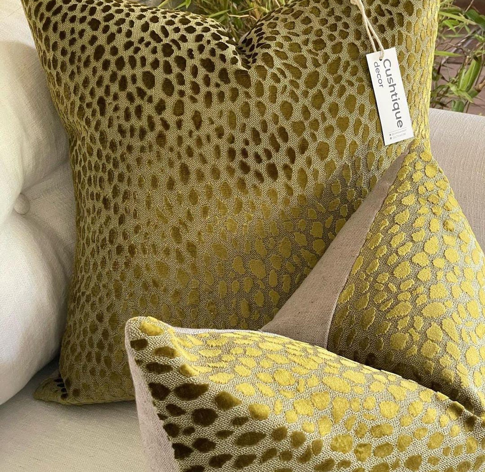 OLIVE GREEN -PEBBLE CUSHION image