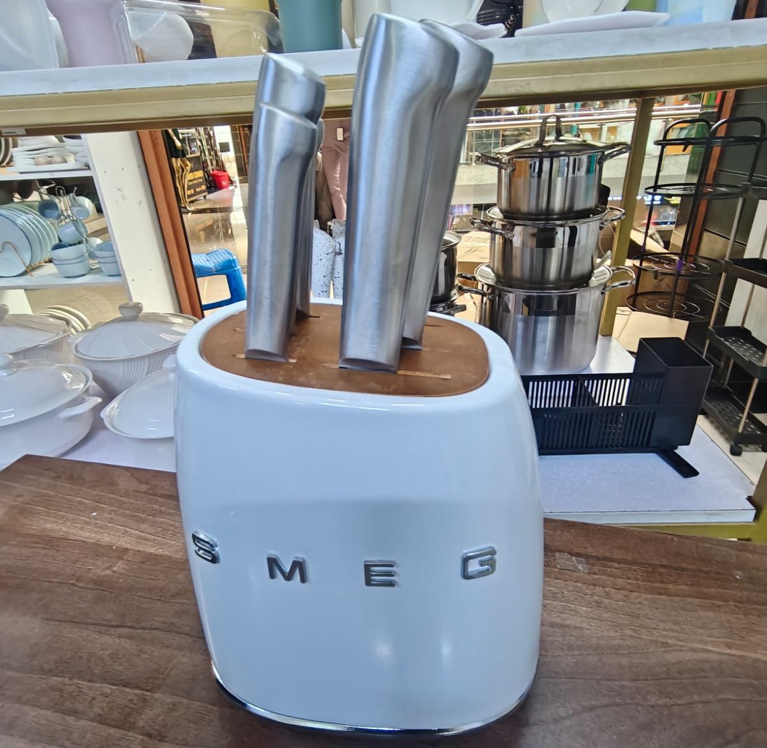 SMEG Knife Set – Premium Stainless Steel 6-Piece Kitchen Knife Set with Metal Block image