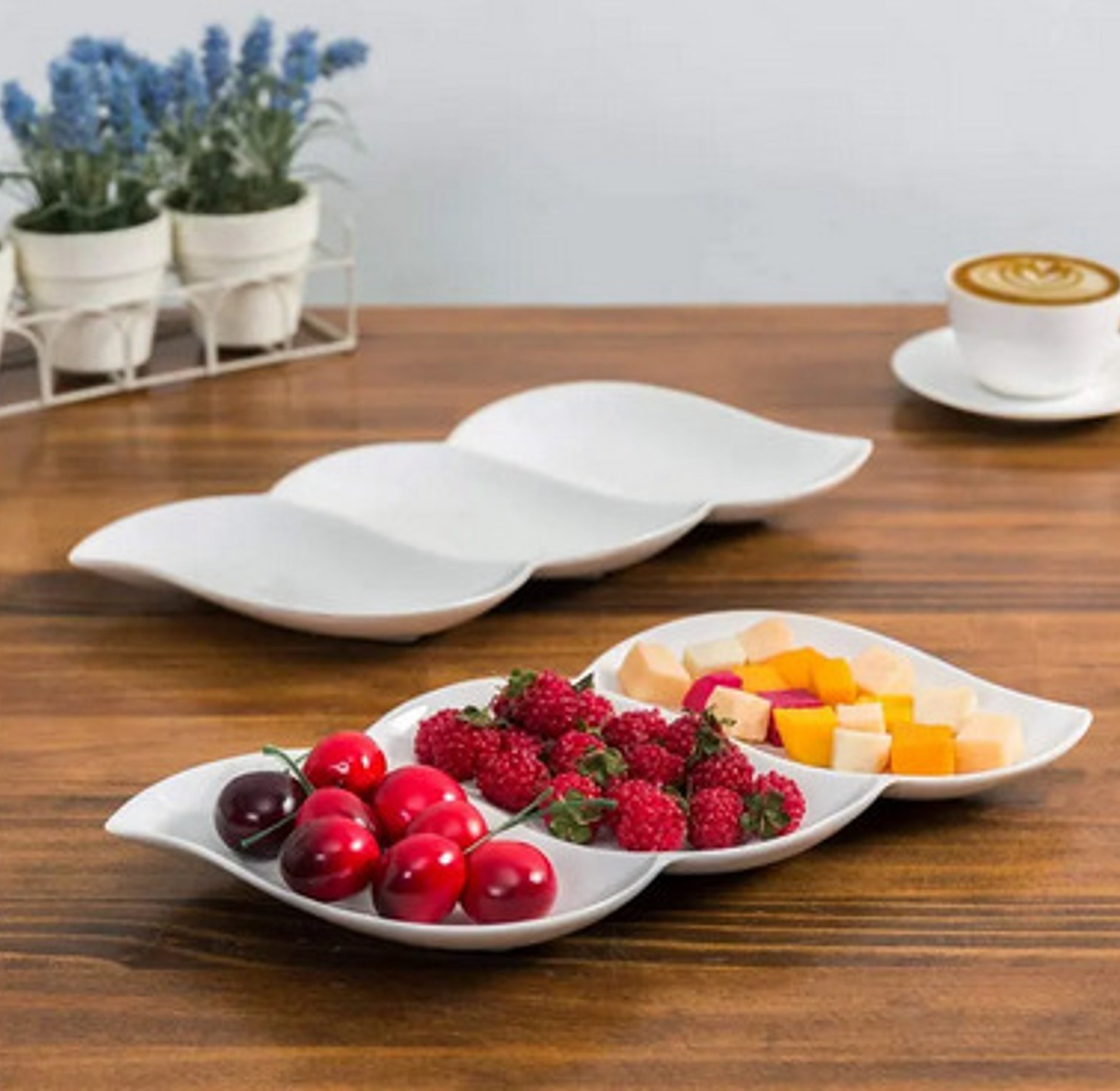 Ceramic Partitioned Snack plate image