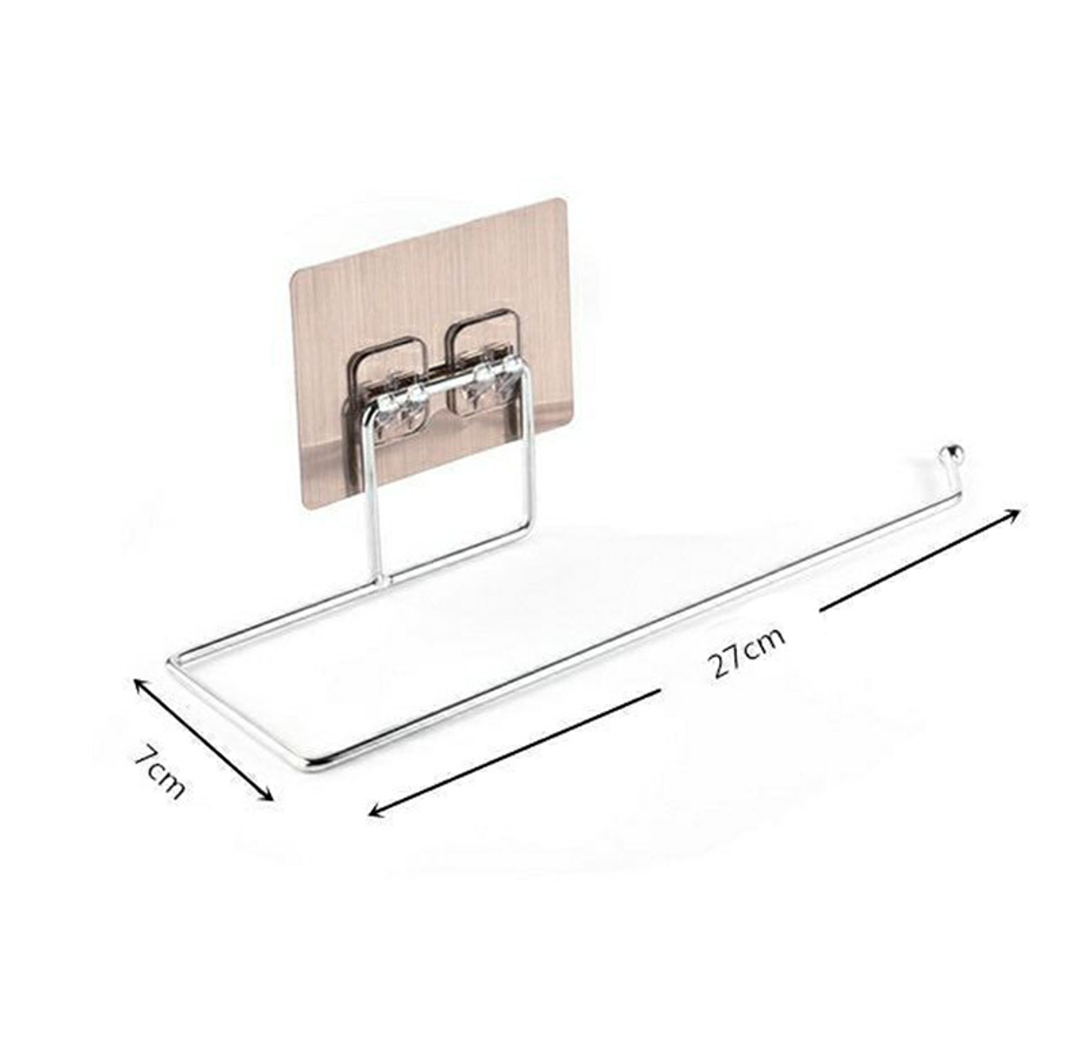 Stainless Steel Wall Mounted Multi-Functional Kitchen Paper Towel Holder Roll Rack for Bags & Gloves image