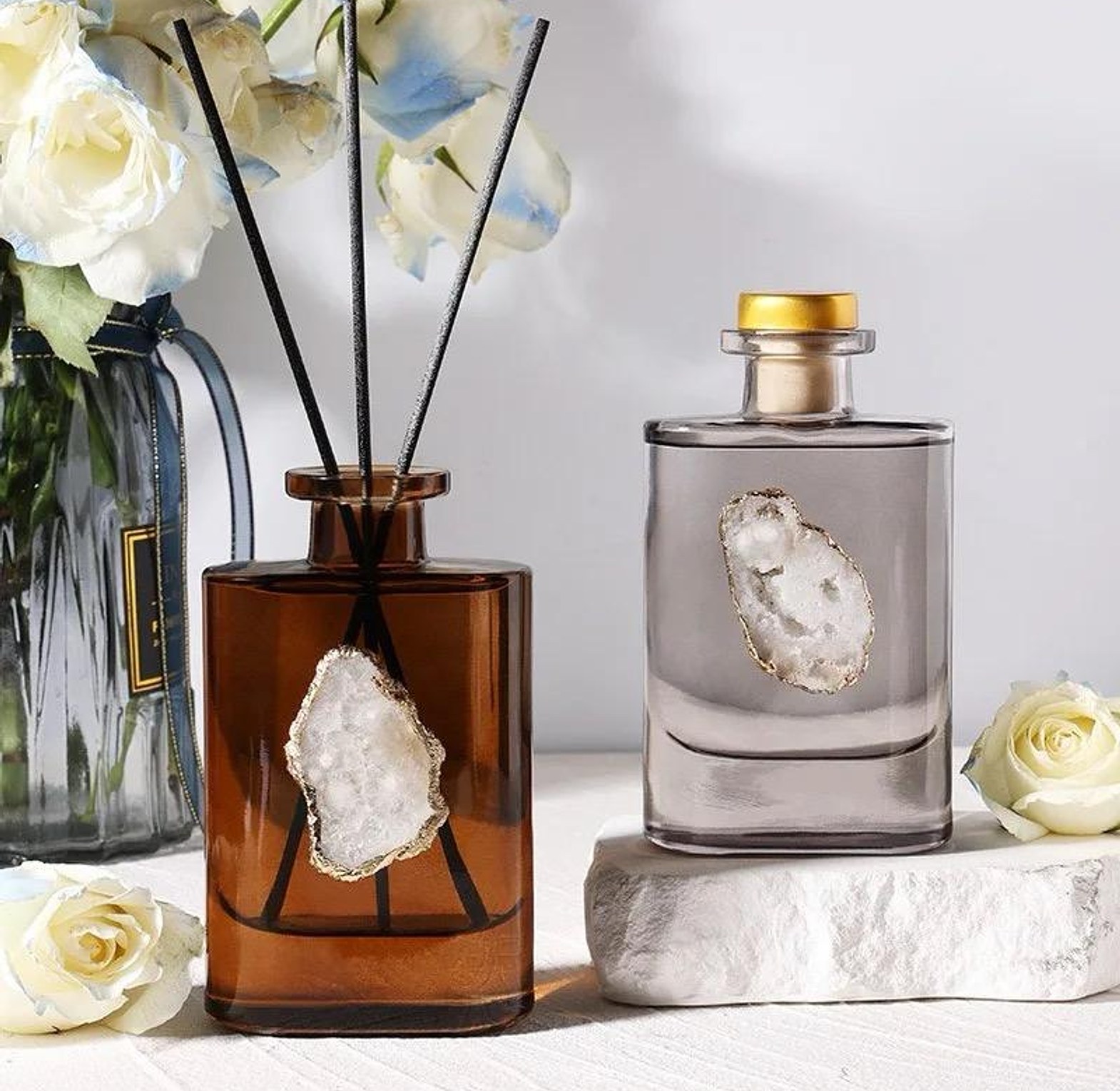 Oil fragrance perfume with crystal bottle Reed diffuser 200ml image