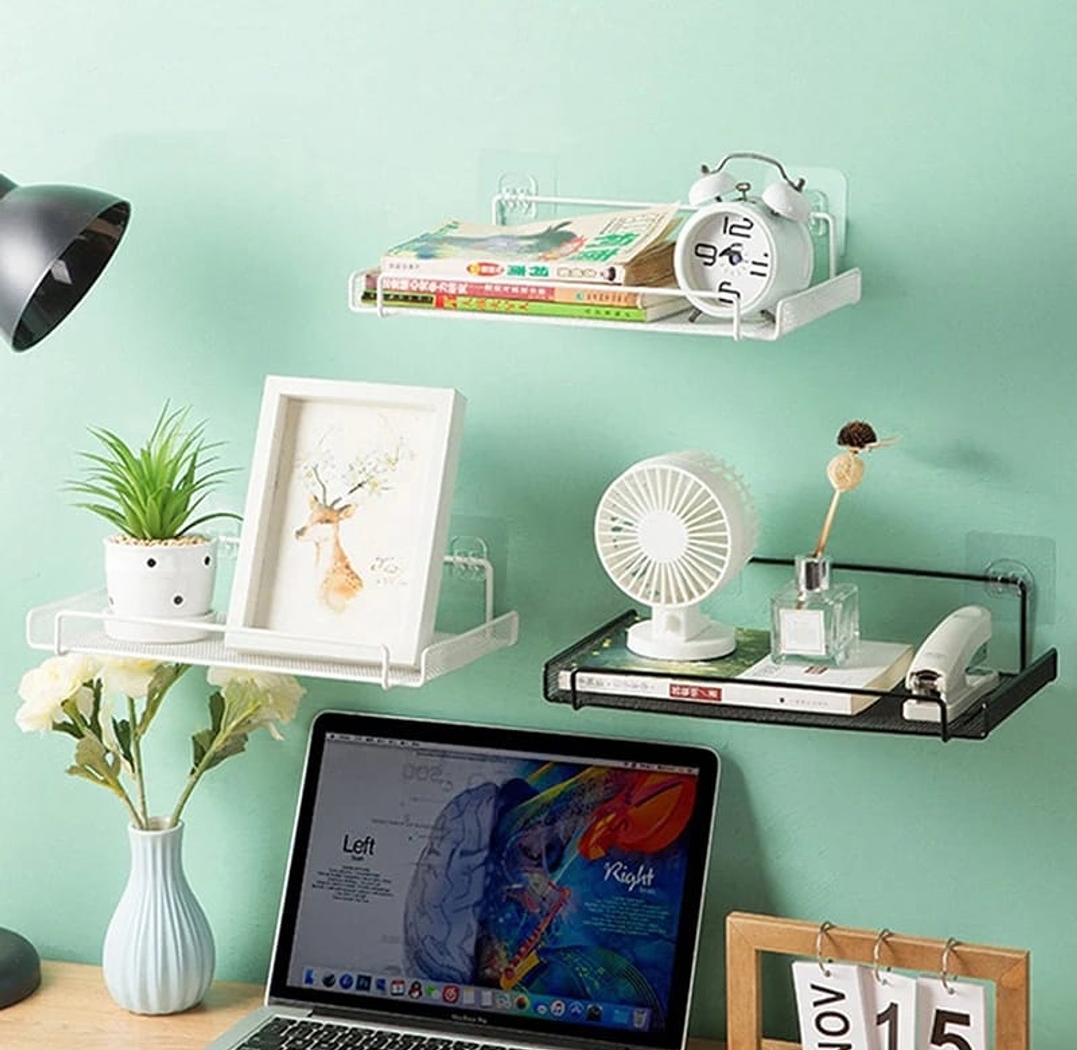WiFi Router Shelf Wall Mount Shelf WiFi Router Storage Holder for Set Top Box Accessories image