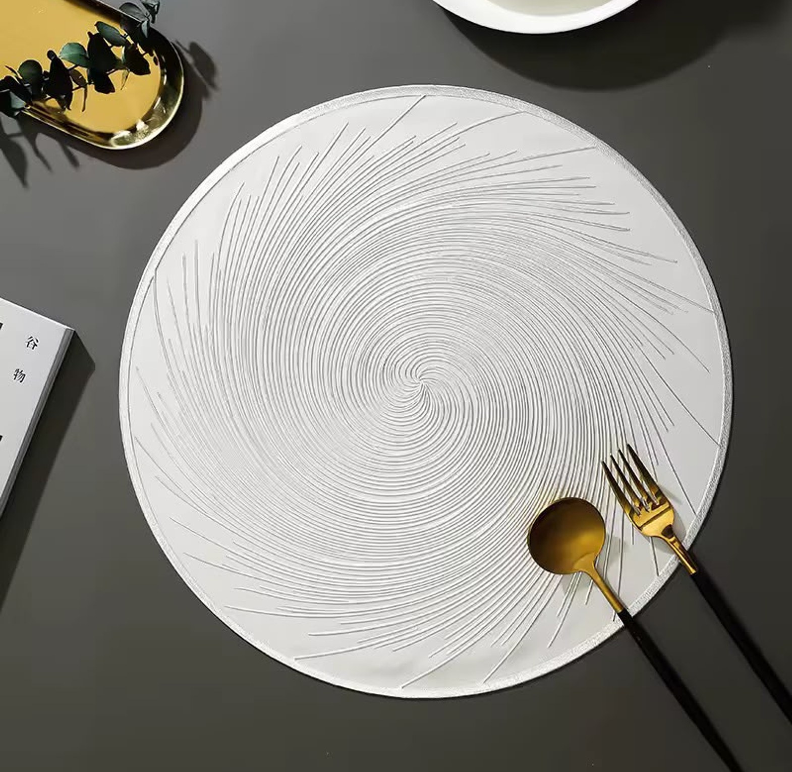 6-Piece Luxury Swirl Round PVC Placemat Set image