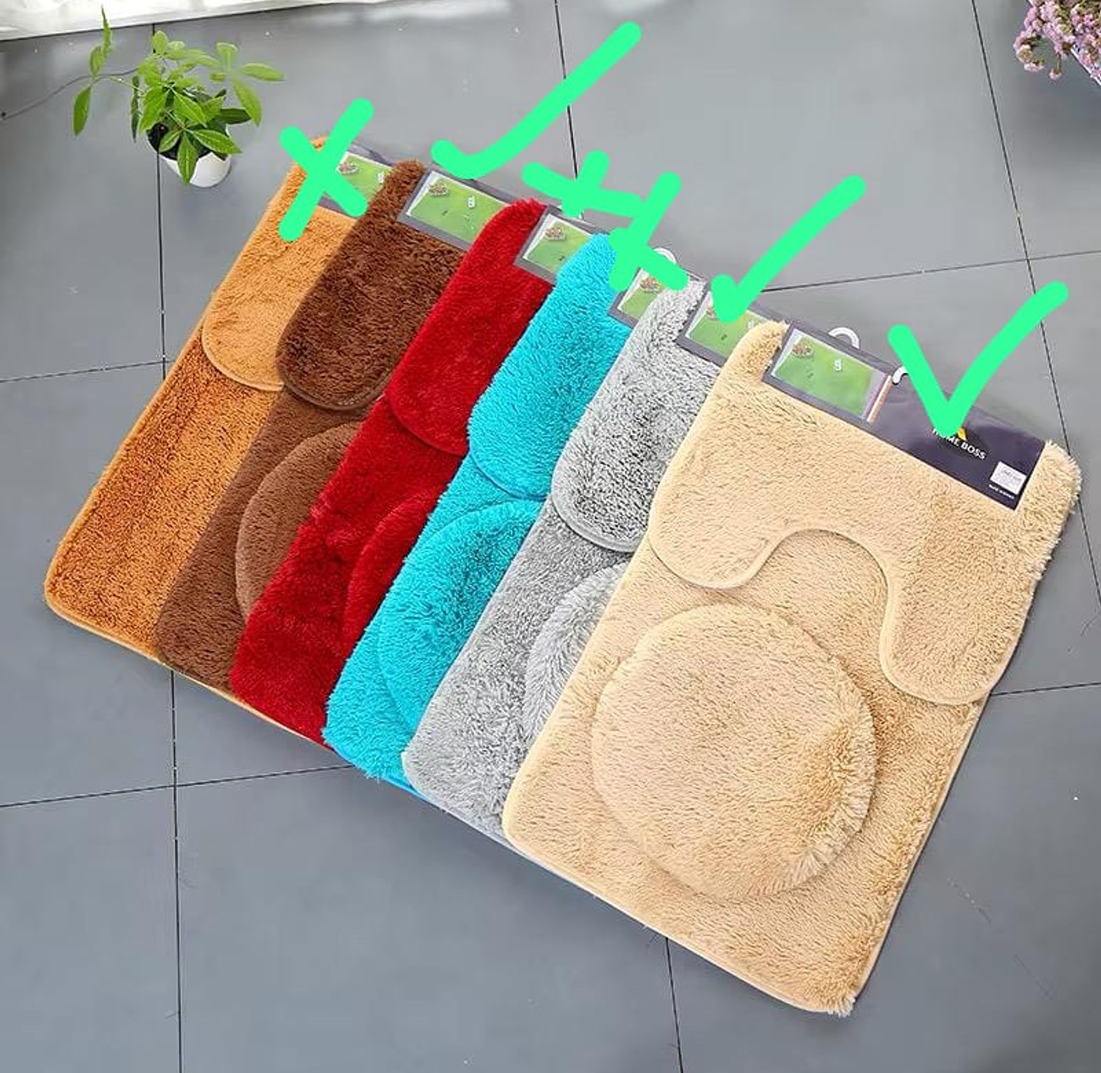 3-in-1 Fluffy Toilet Mats Set image