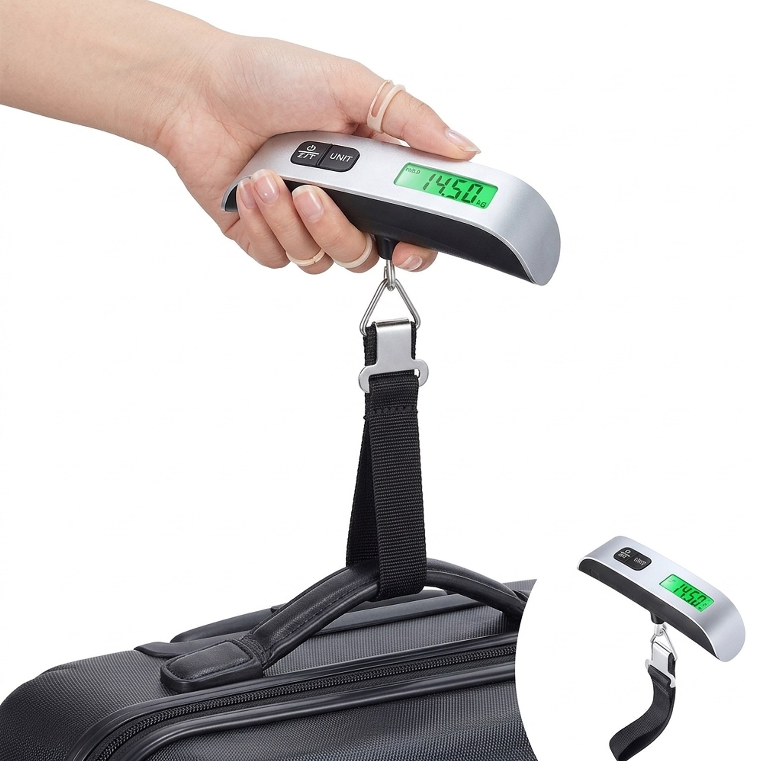 50kg Digital Portable Luggage Scale High Precision Travel Weight Scale with Backlit LCD Display for Suitcases & Parcels image