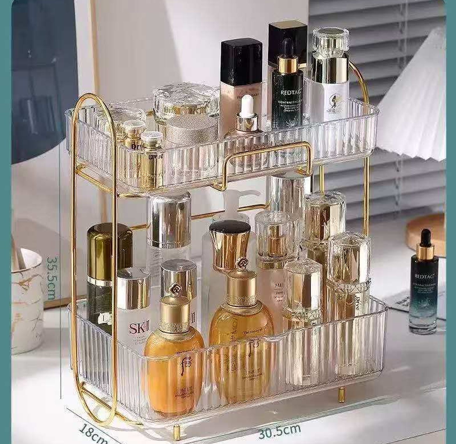 Acrylic Double-Layer Cosmetic & Perfume Organizer image
