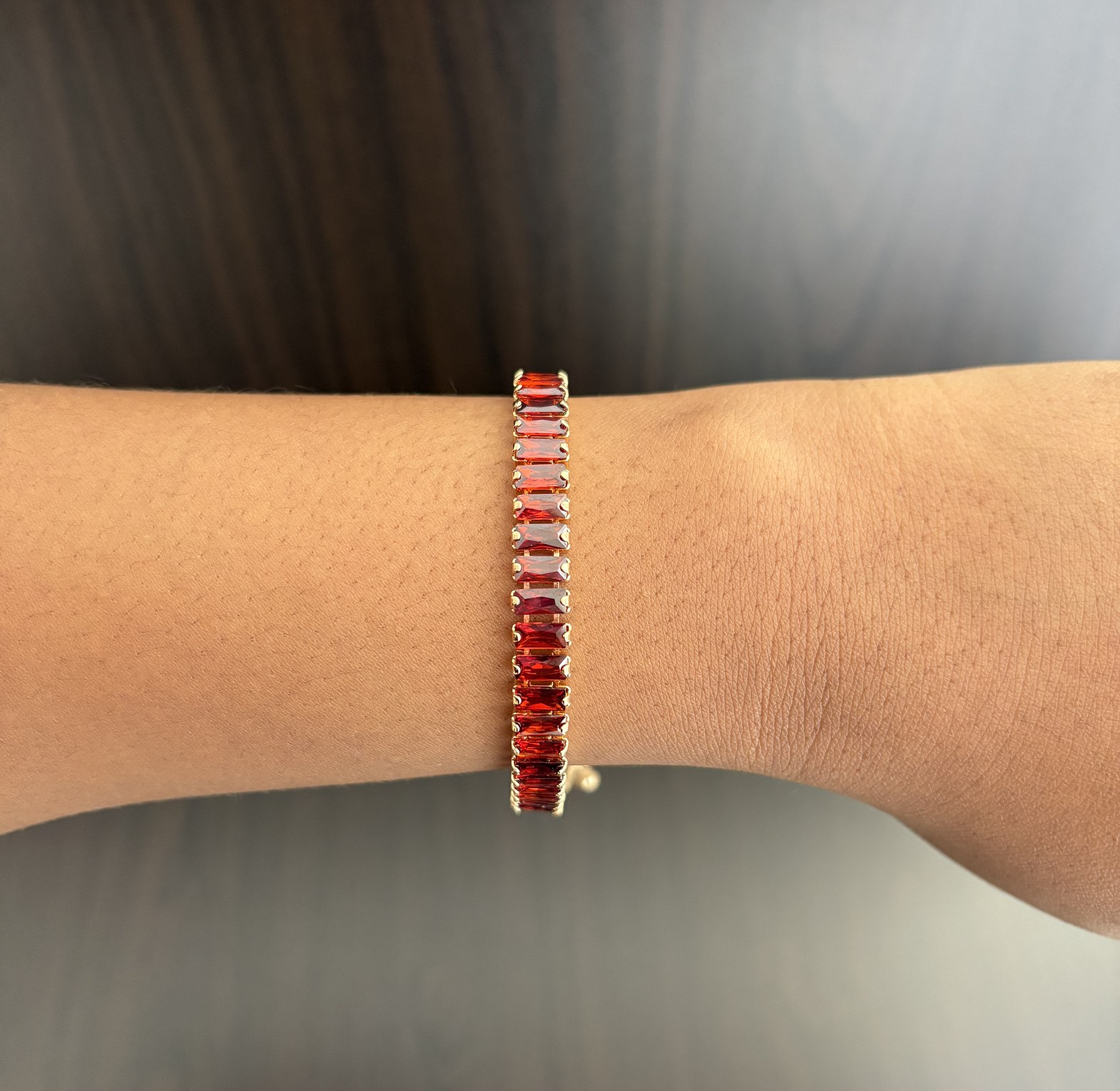 Selaya Tennis Bracelet ( Draw String) - Wine Red image
