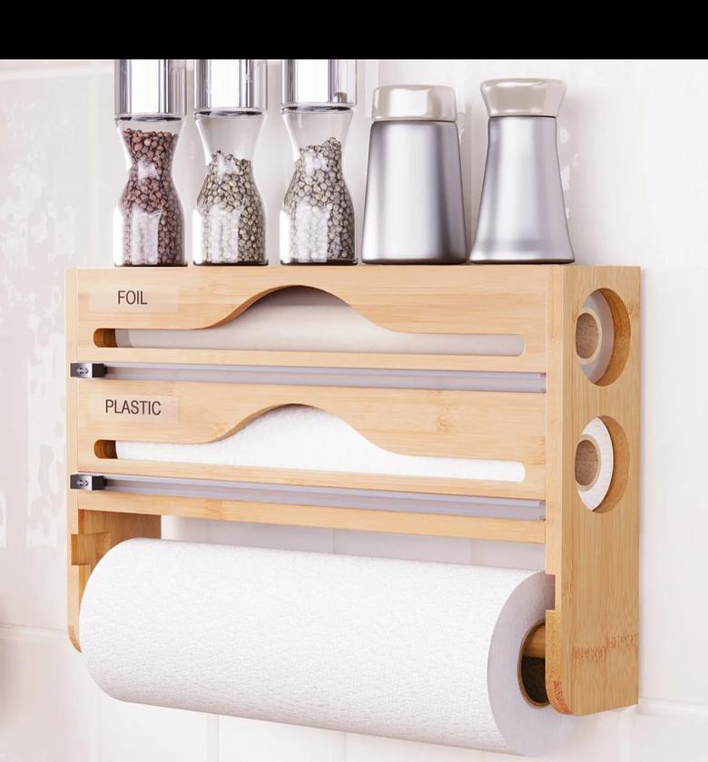 Bamboo 3-in-1 Wrap Dispenser & Towel Holder image