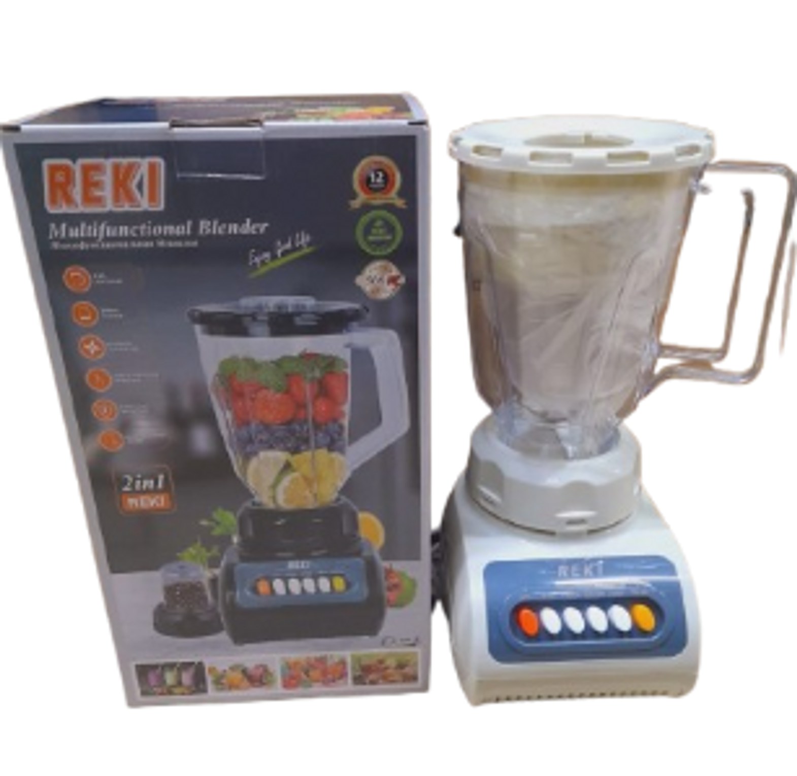 REKI Electric Blender With A 2 Nil Capacity Comes With A Grinder Attachment image