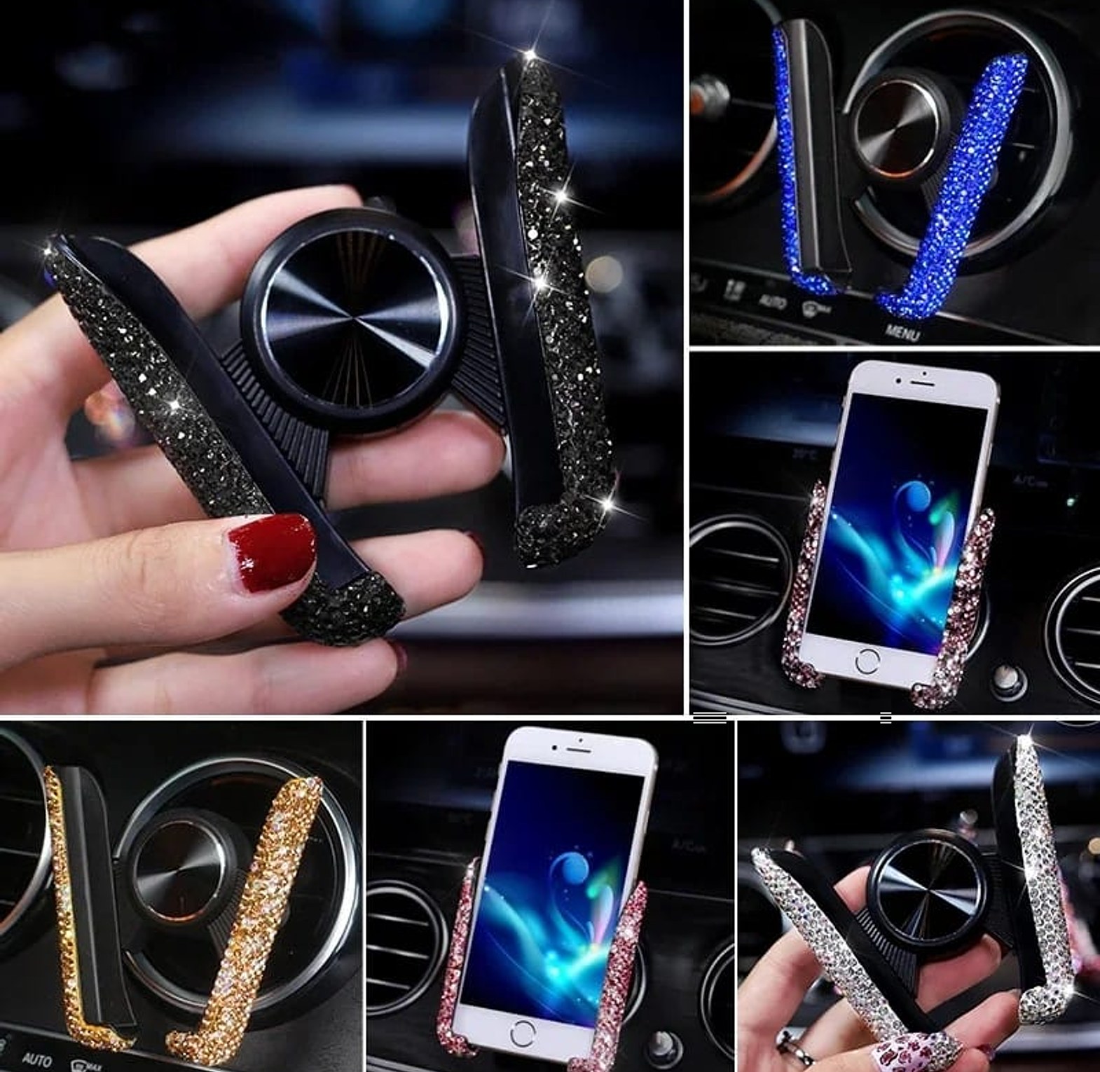 Diamond Crystal Car Phone Holder (Air Vent Mount) image