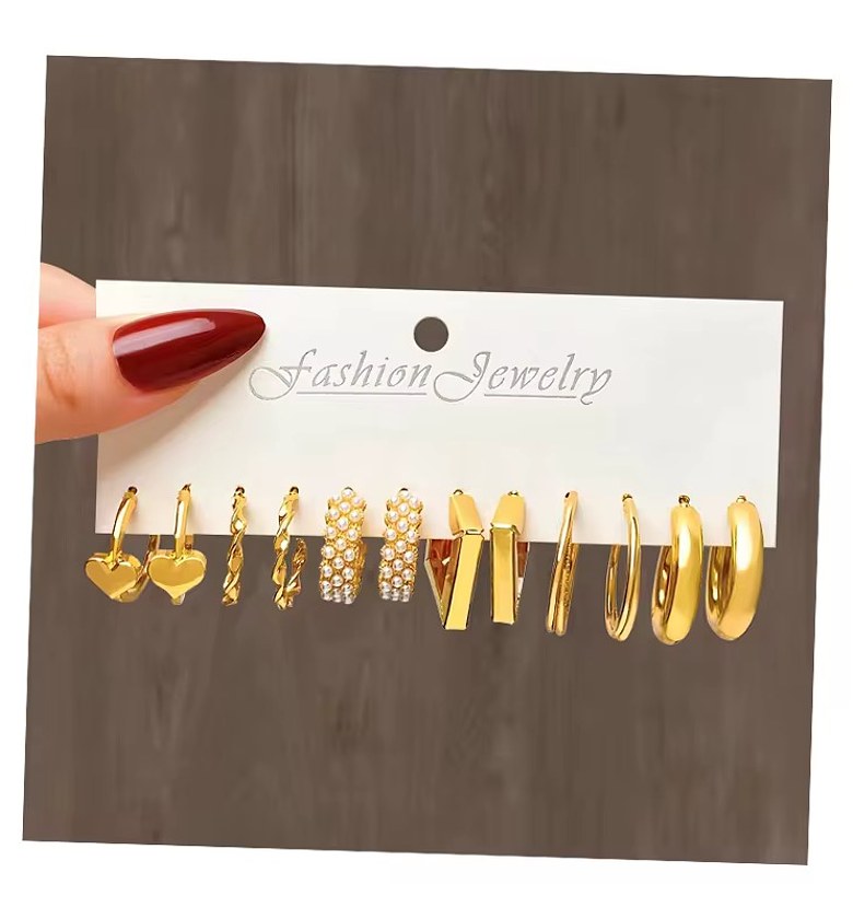 Silver and Gold mini hoop set image