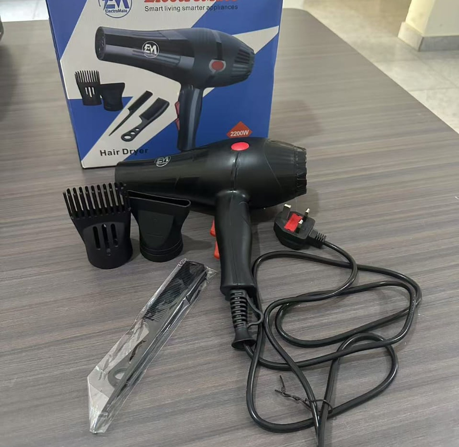 BLOWDRY. Professional Electric Ionic Hair Blow Dryer household hair dry Straightener Safety Cut 3 Speed/3 Heat Setting Blowdry image