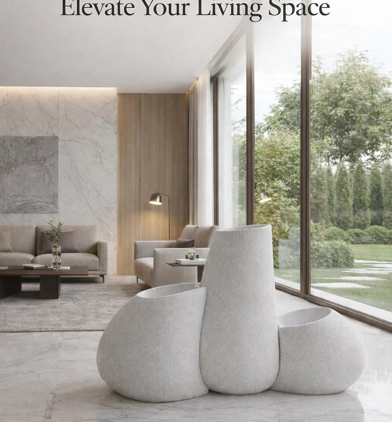 Modern 3-Piece Sculptural Decorative Floor Vase Set image