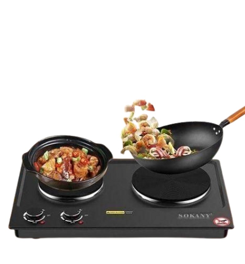 Sokany 2 Burner Electric Stove, 2500W Compact Double Hot plate image