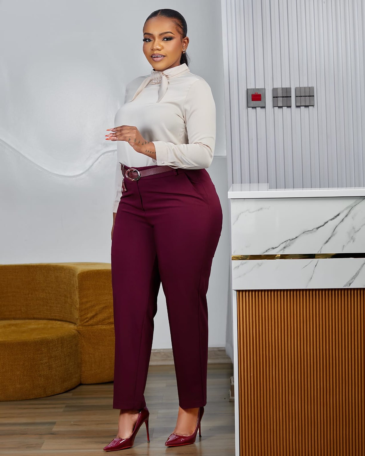 Elegant Maroon Women’s Trousers image