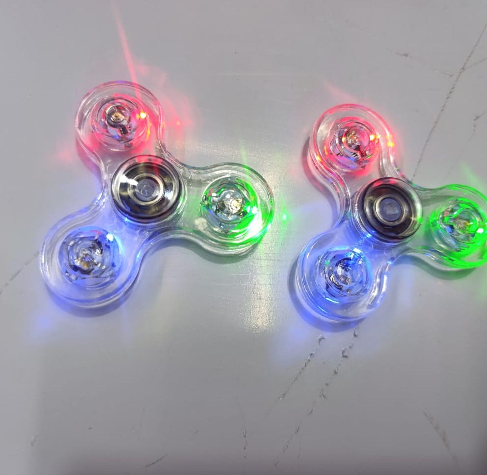 LED Light Up Fidget Spinner Glowing Stress Relief Hand Toy for Kids & Adults - Multicolored High-Speed Glow Spinner Toy image