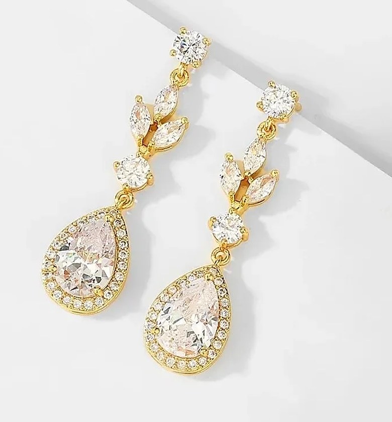 Cubic Zirconia   hypoallergenic drop Earrings image