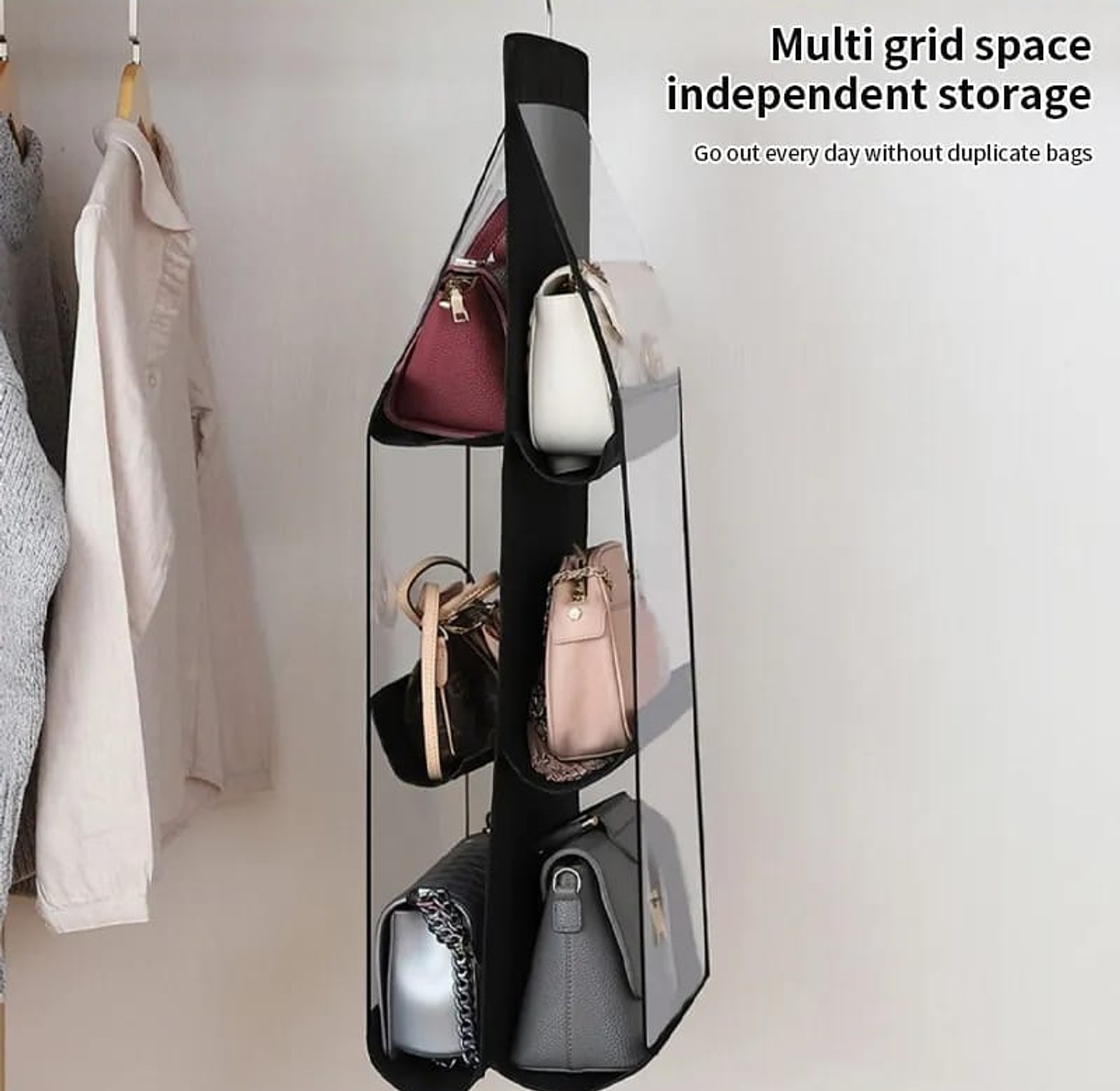 6-Slot Hanging Handbag & Purse Organizer image