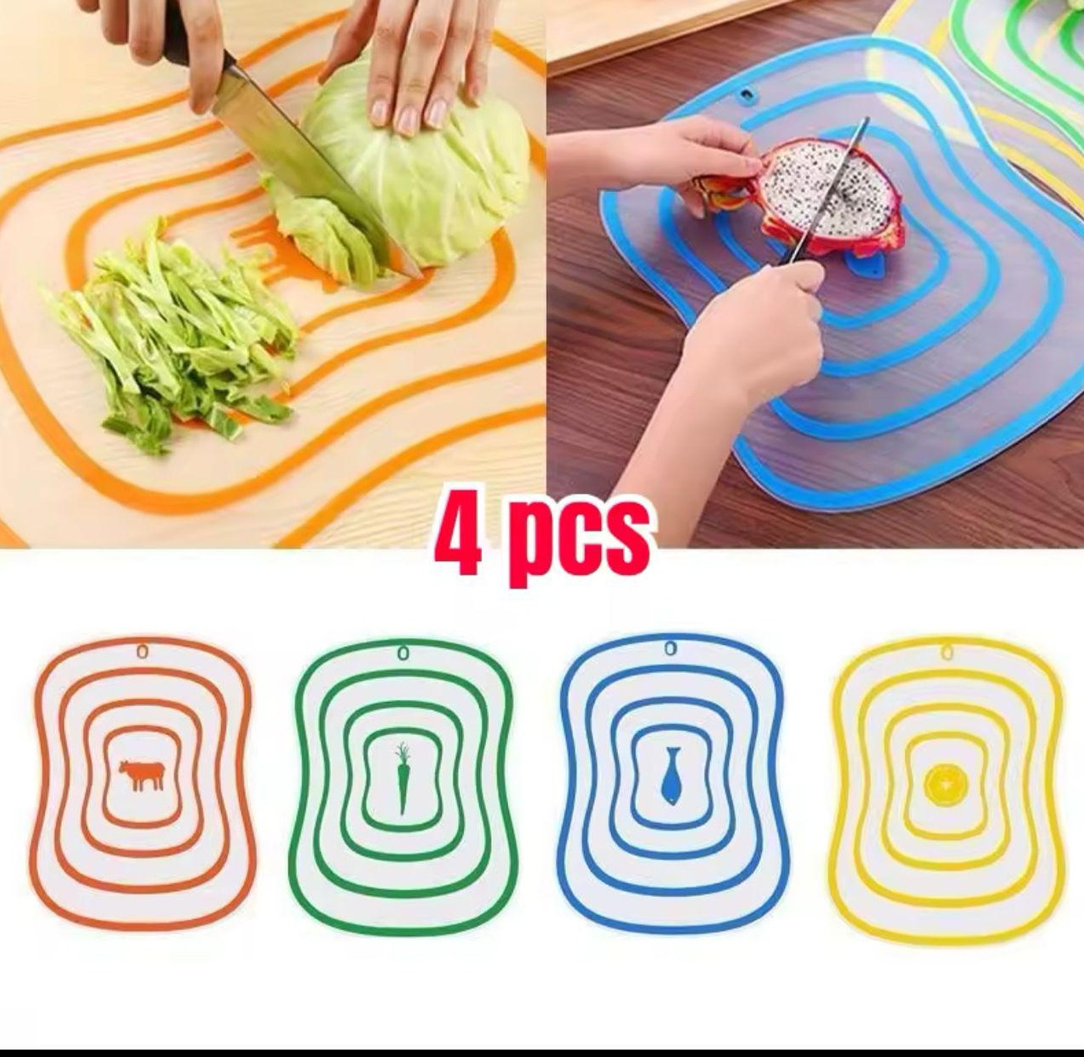 4-Piece Non-Slip Flexible Cutting Board Set image