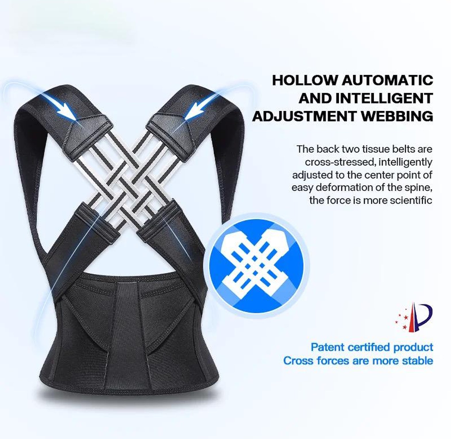 Adjustable Back Posture Corrector Brace for Spine Alignment & Lower Back Pain Relief Men & Women (Medium size- Waistline 56-63cm)  - Premium Lumbar Support Belt image