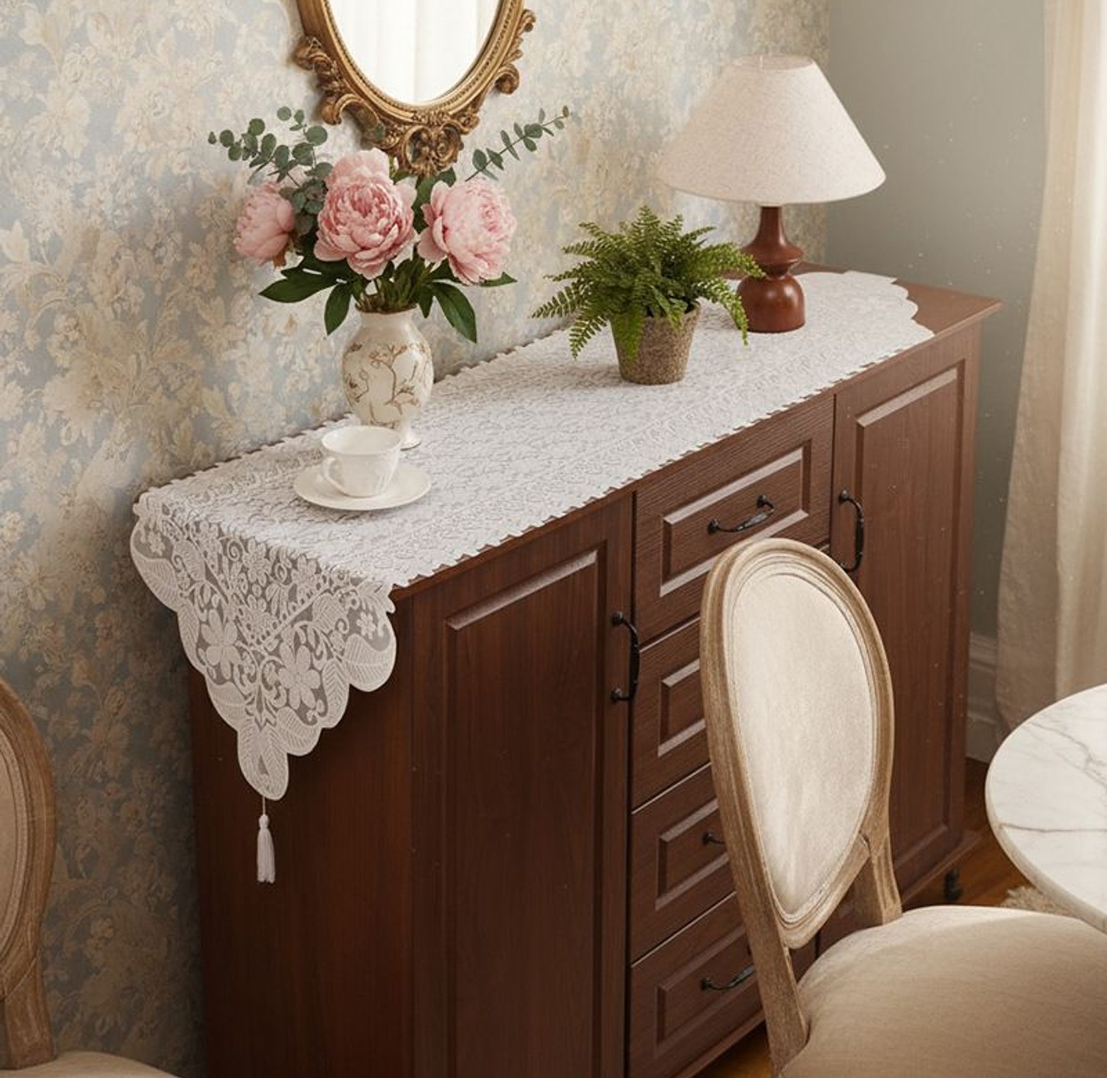 Retro French Lace Table Flag  image