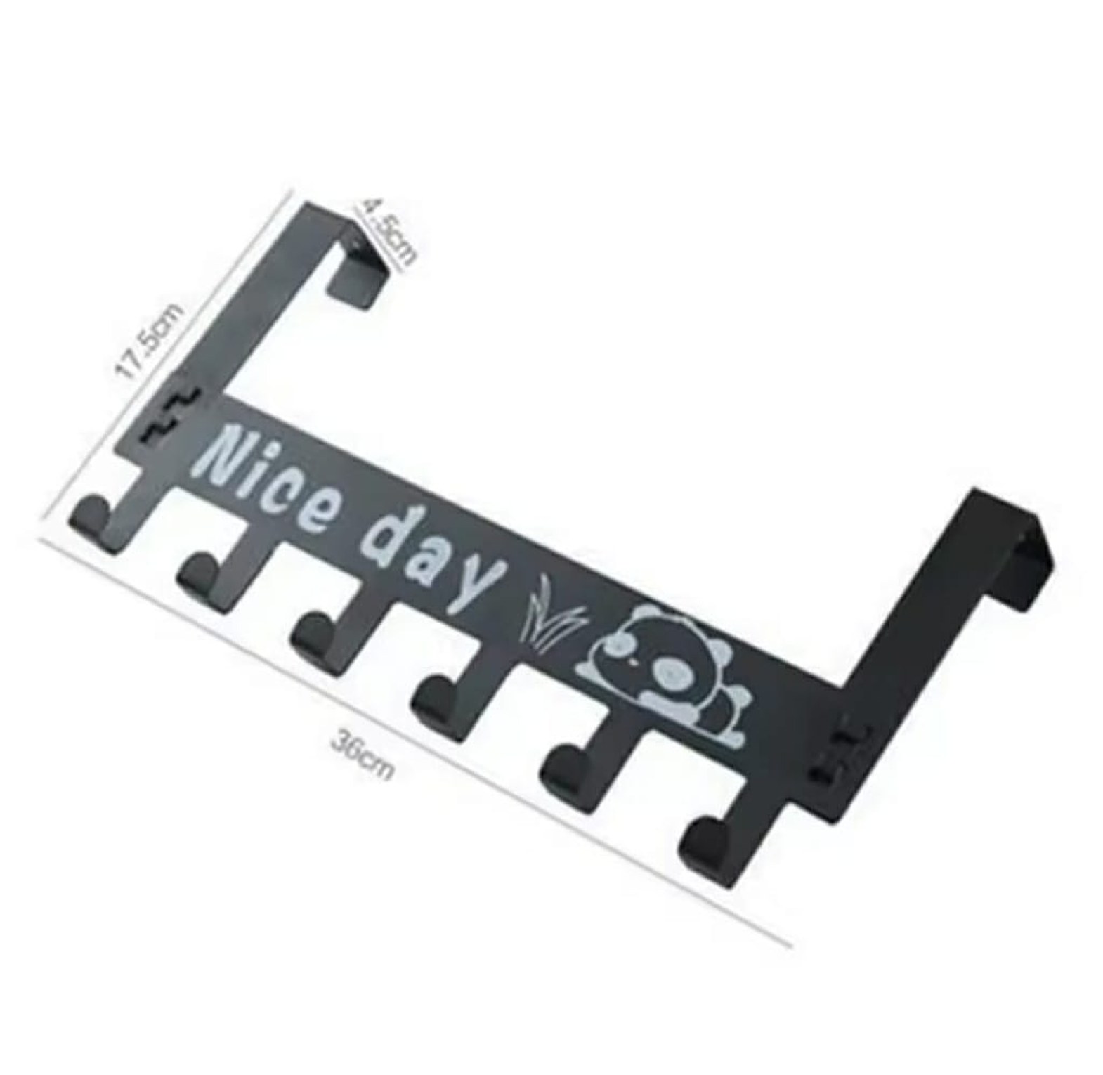 Multipurpose Over-The-Door Hanger Black image