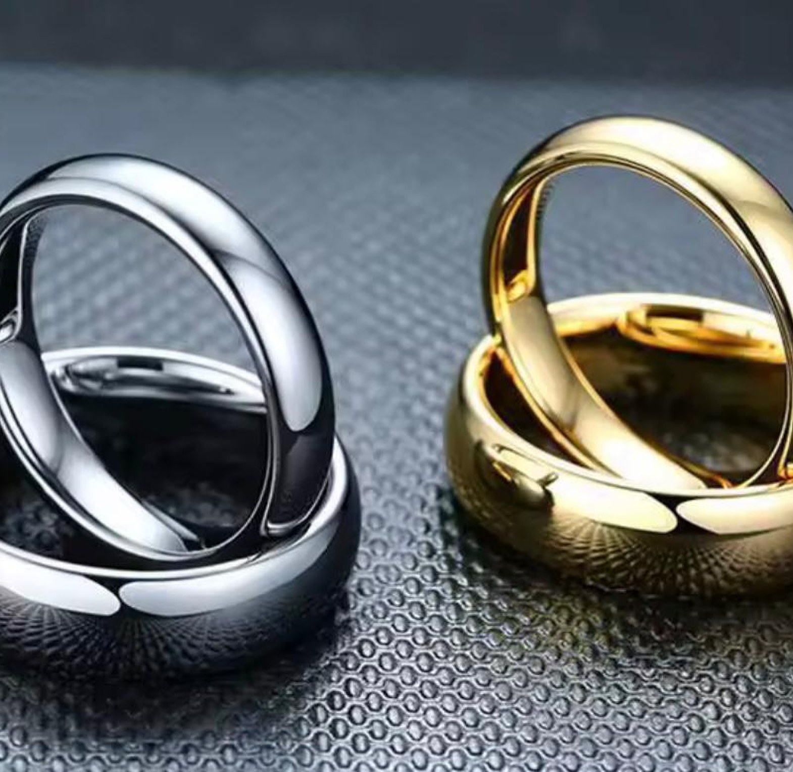 Sleek Silver Tungsten Carbide Comfort-Fit Bands image