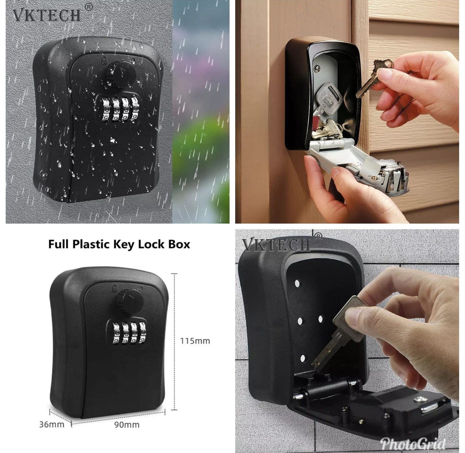 Weatherproof Wall-Mounted Key Safe Lock Box image