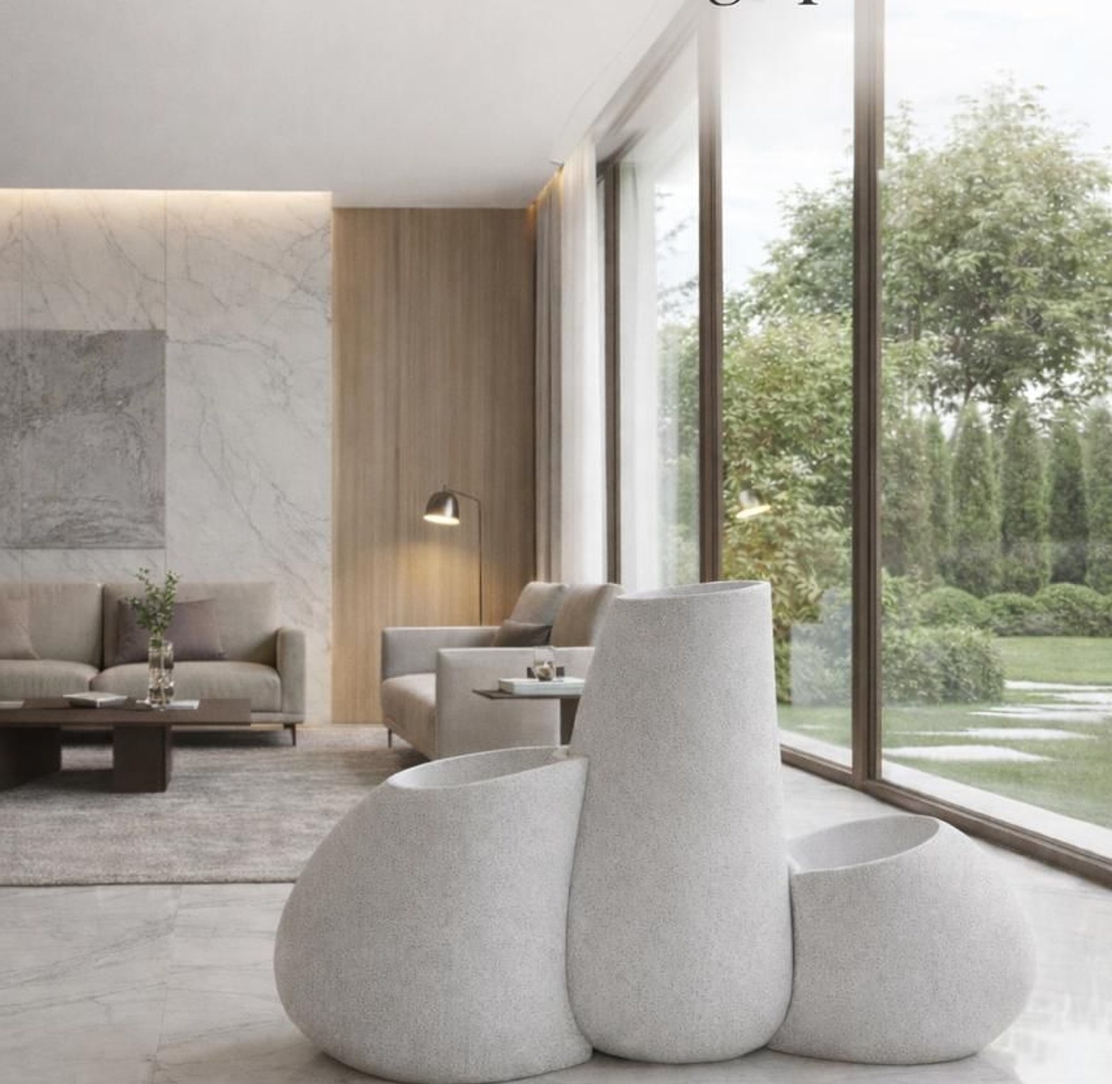 Modern 3-Piece Sculptural Decorative Floor Vase Set image