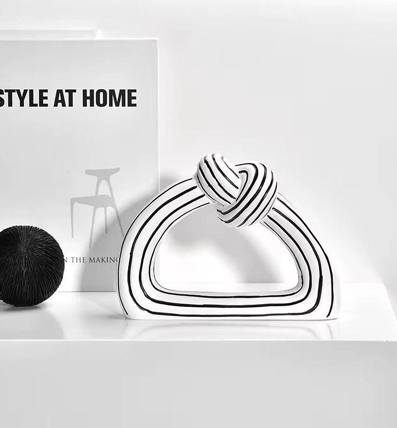 Modern Black & White Striped Abstract Decorative Ornament image
