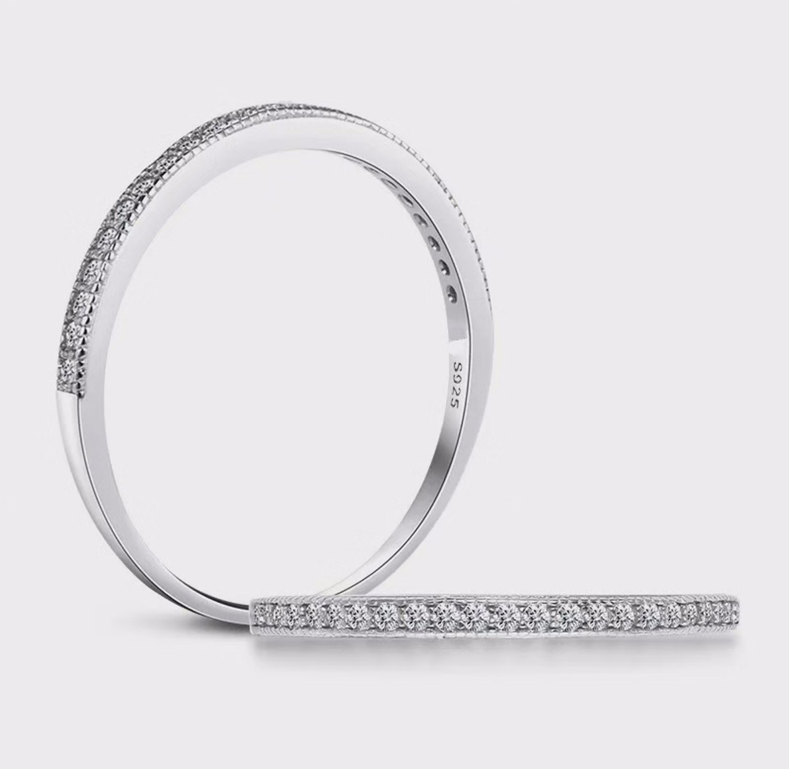 Sterling silver coated wedding band image