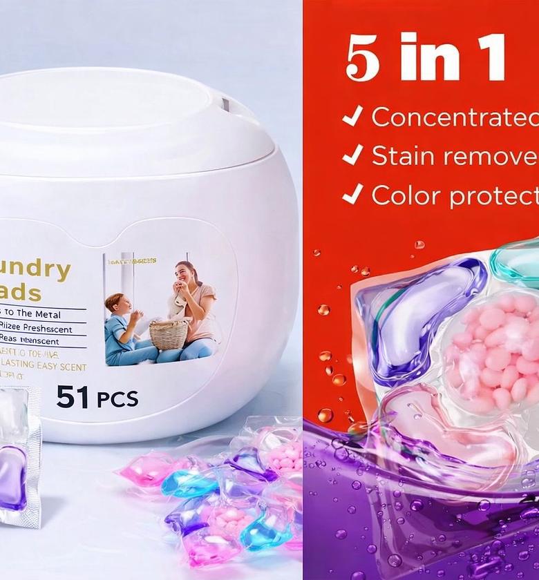 5-in-1 Laundry Pods with Fragrance Beads Combo Pack image