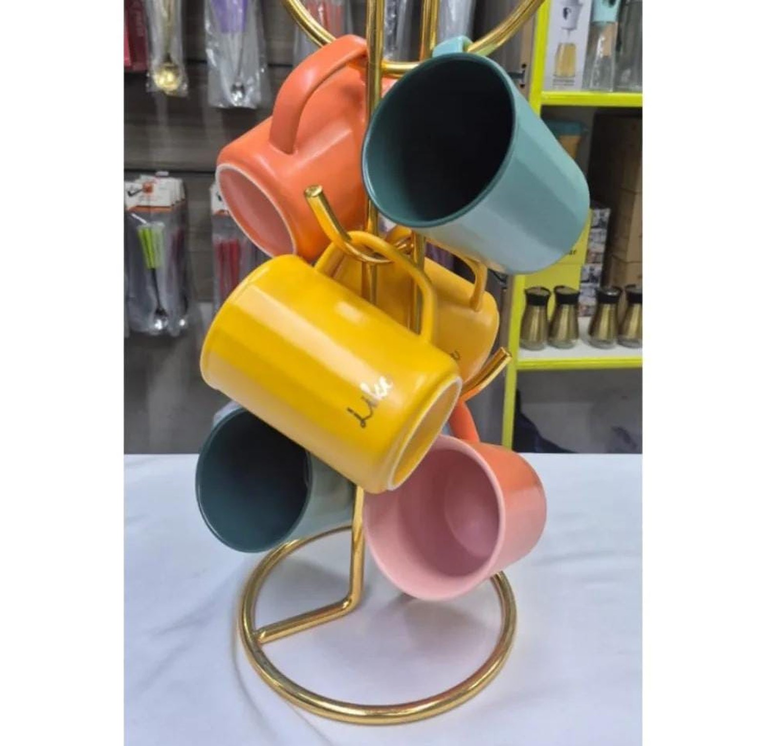 6 pcs bold colored mugs image