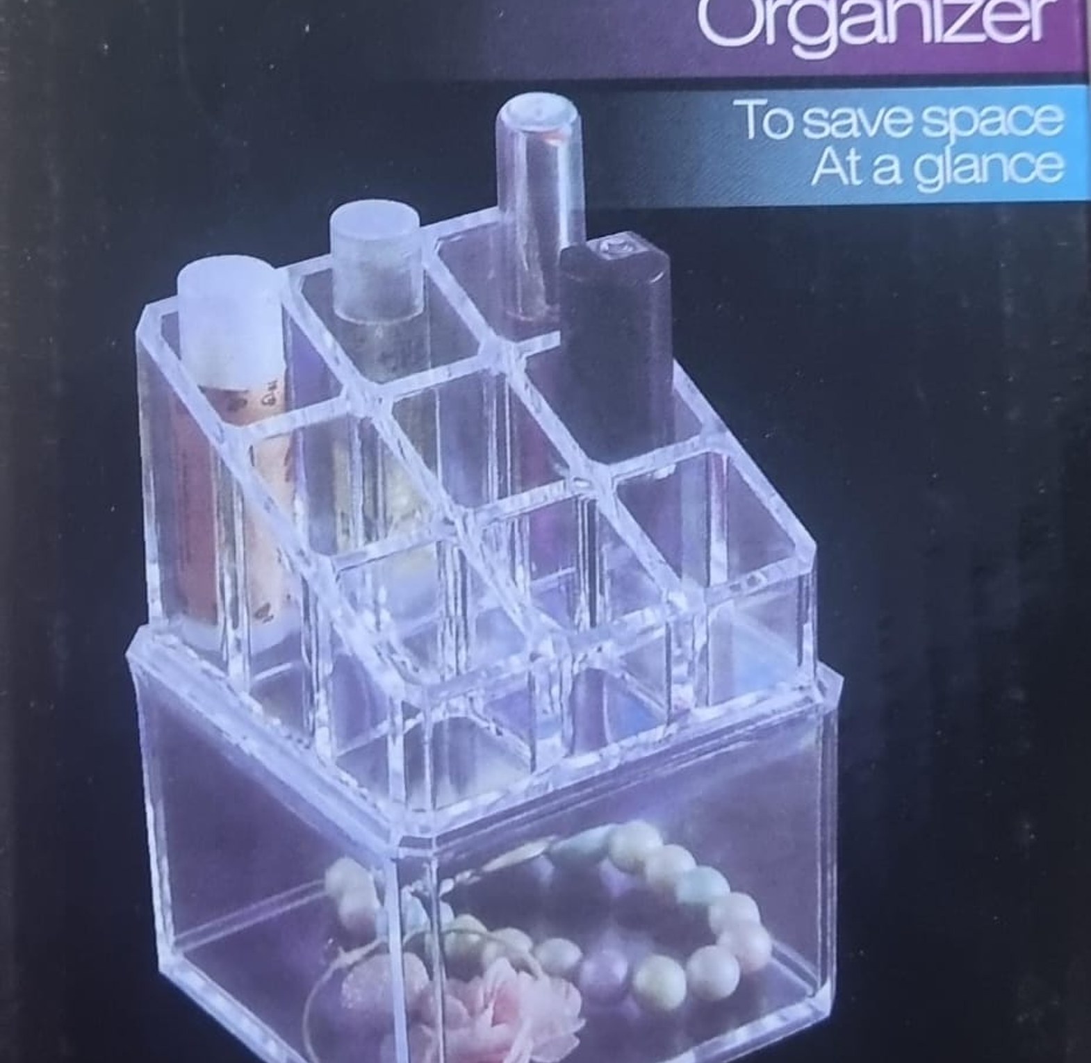 9 Grid 2 Layer Acrylic Cosmetics Organizer image