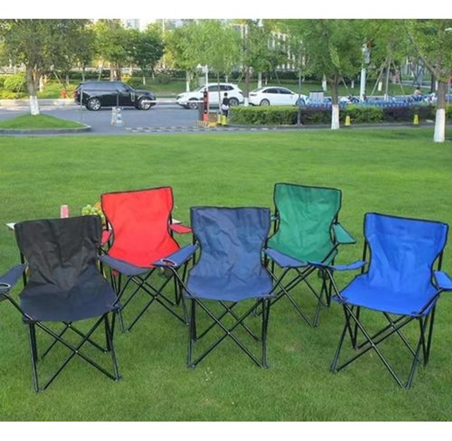 Portable Folding Camping Chair – Heavy Duty Outdoor Chair with Cup Holder for Camping, Fishing & Picnics image
