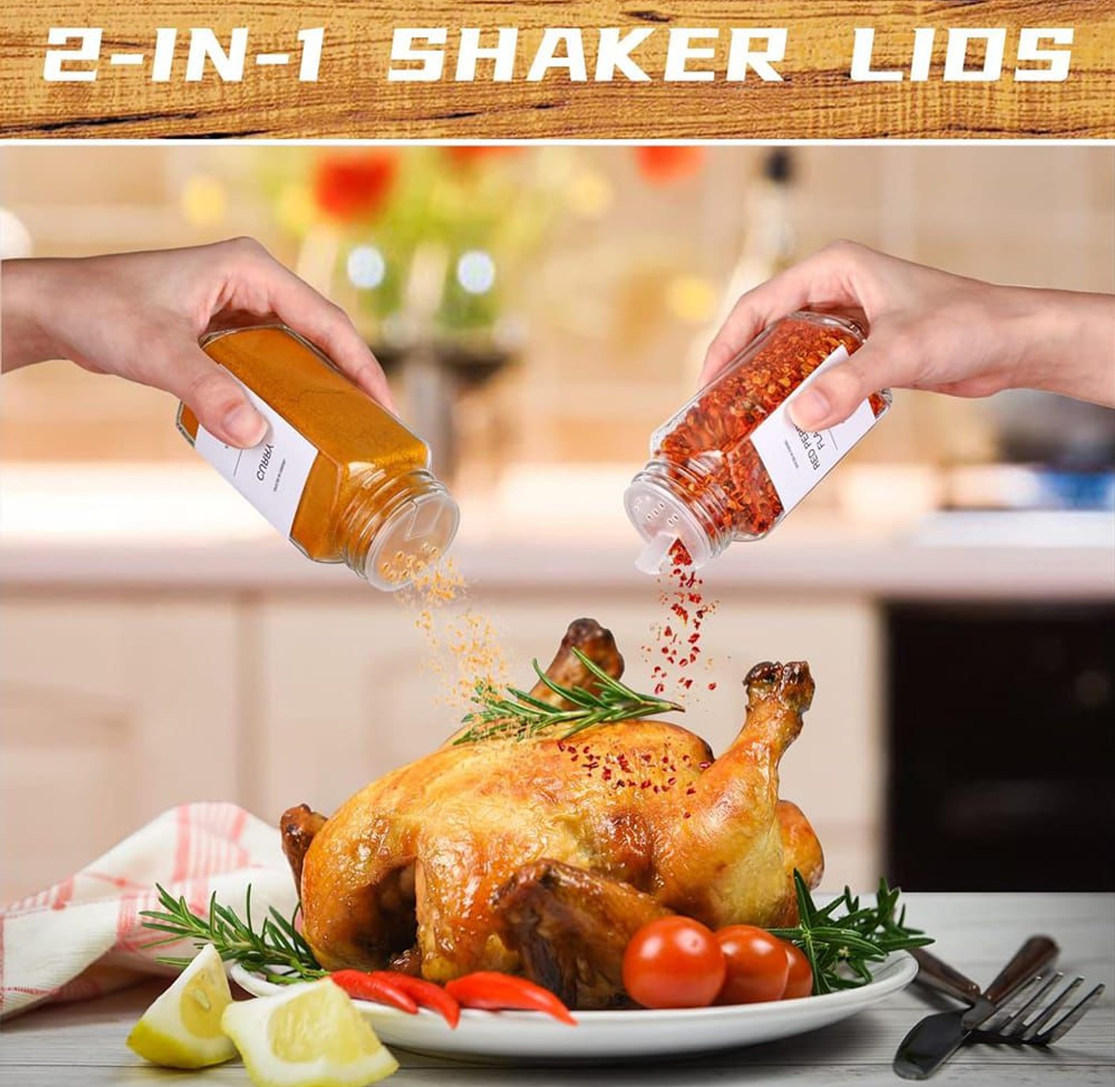 29pcs set glass storage spice jars with bamboo lid image