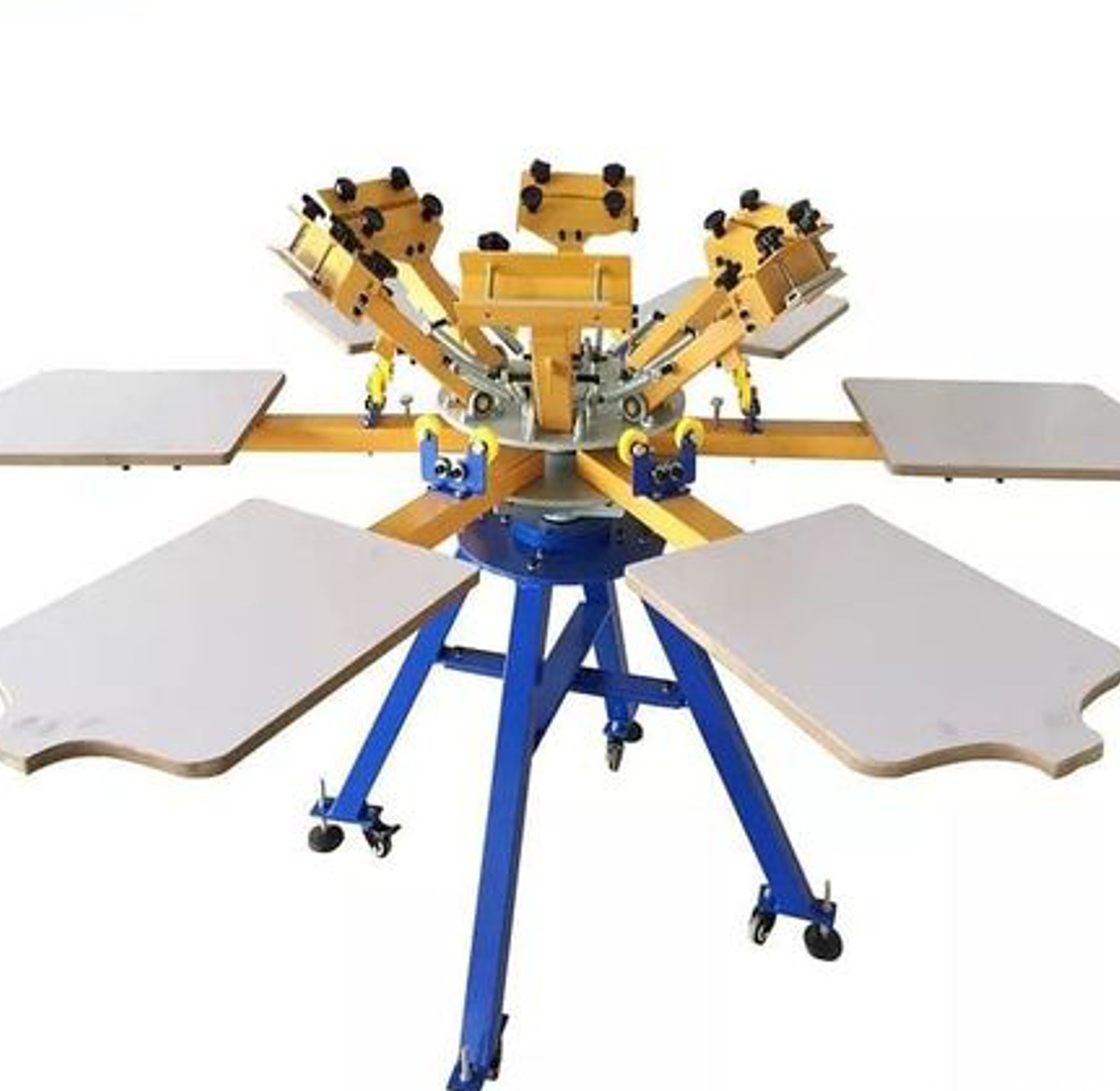 6 colour 6 station screen printing image
