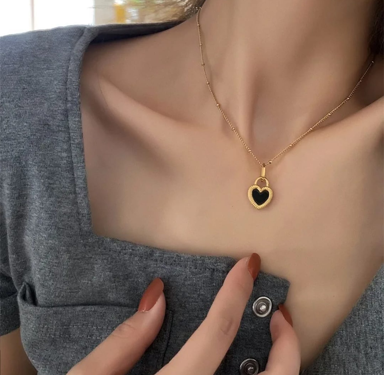 Black love necklace image