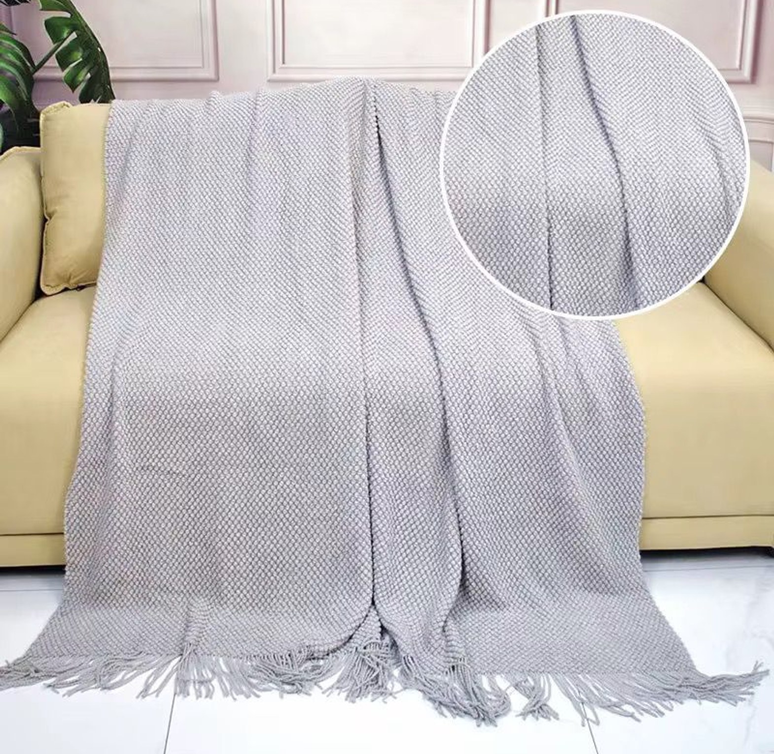 Lightweight Knitted Throw Blanket image