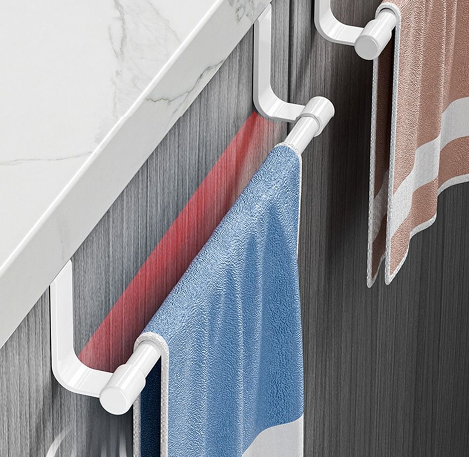 Wall-Mounted Kitchen Cabinet Towel Rack image