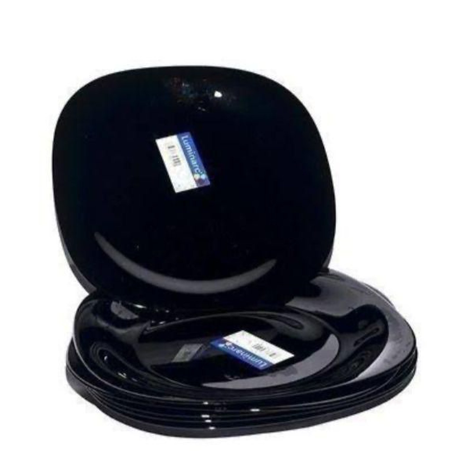 Luminarc Set Of 6 Black Quadra Plates image