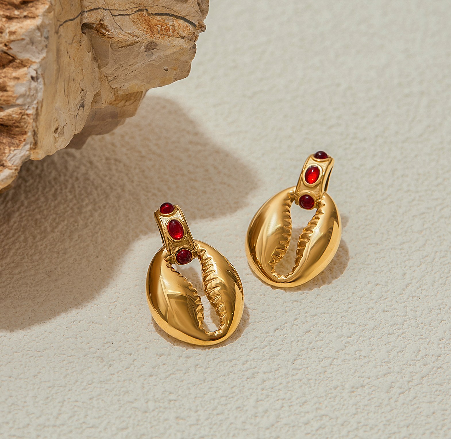 Gold Conch Earrings image