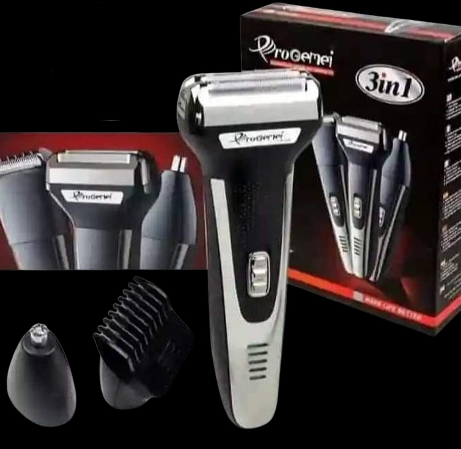 Geemy New 3in1 Rechargeable Hair Clipper ,Shaver, Nose Trimmer Set image