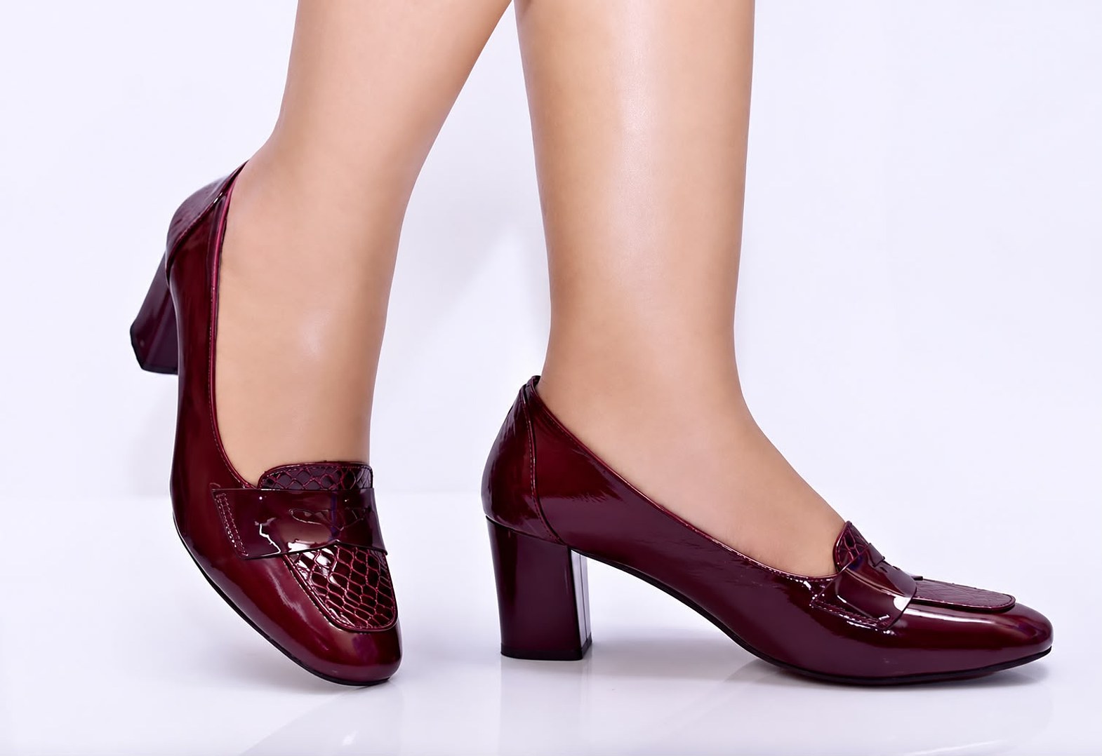 Elegant Turkish Maroon Leather Women’s Shoes image