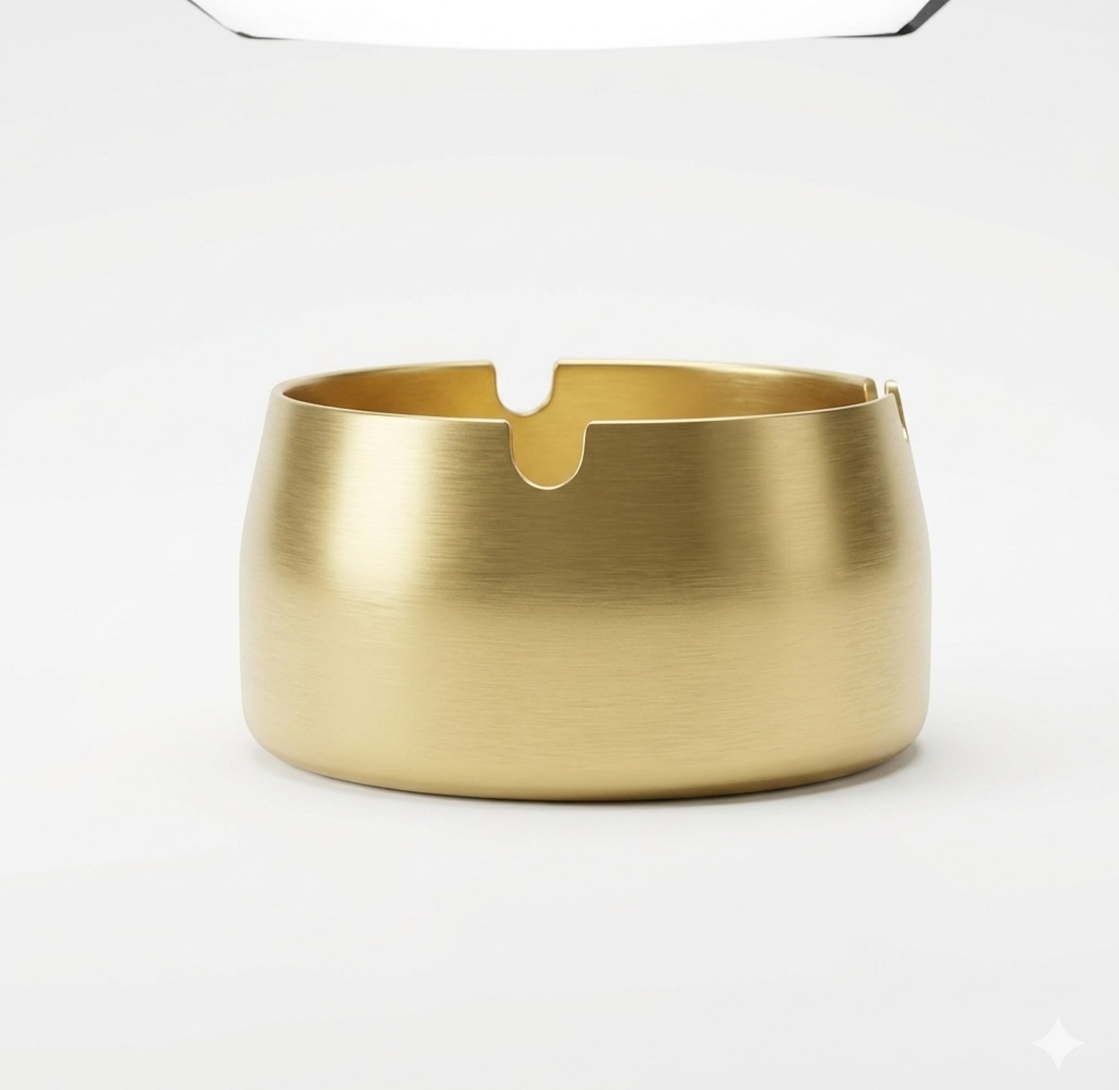 Executive Gold Brass Ash Tray, Windproof Metal Cigar Holder for Home and Office Decor image
