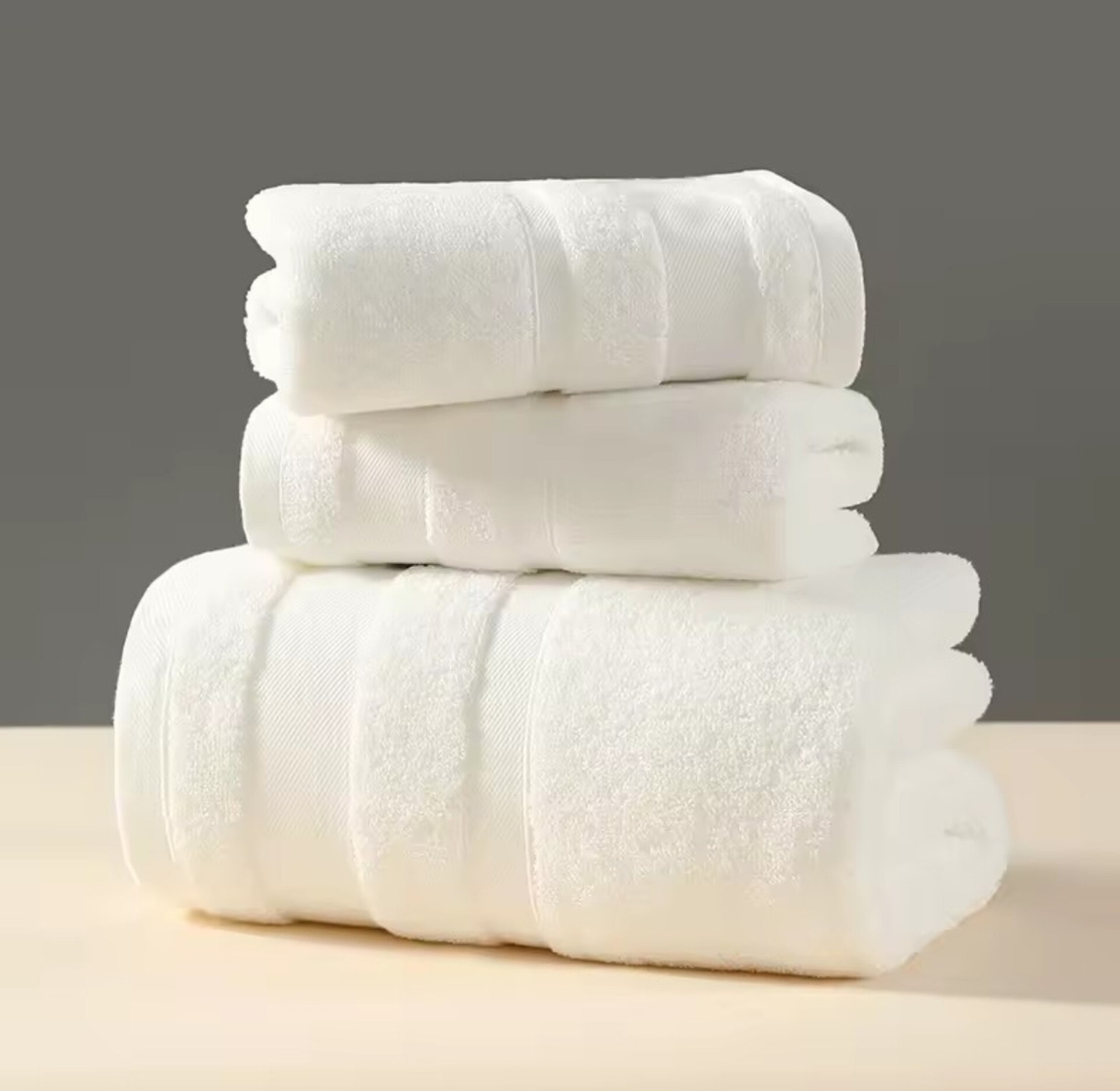 Luxury 100% Cotton 3-Piece Bath Towel Set Super Absorbent Lint-Free Soft Spa Towels for Home & Airbnb image