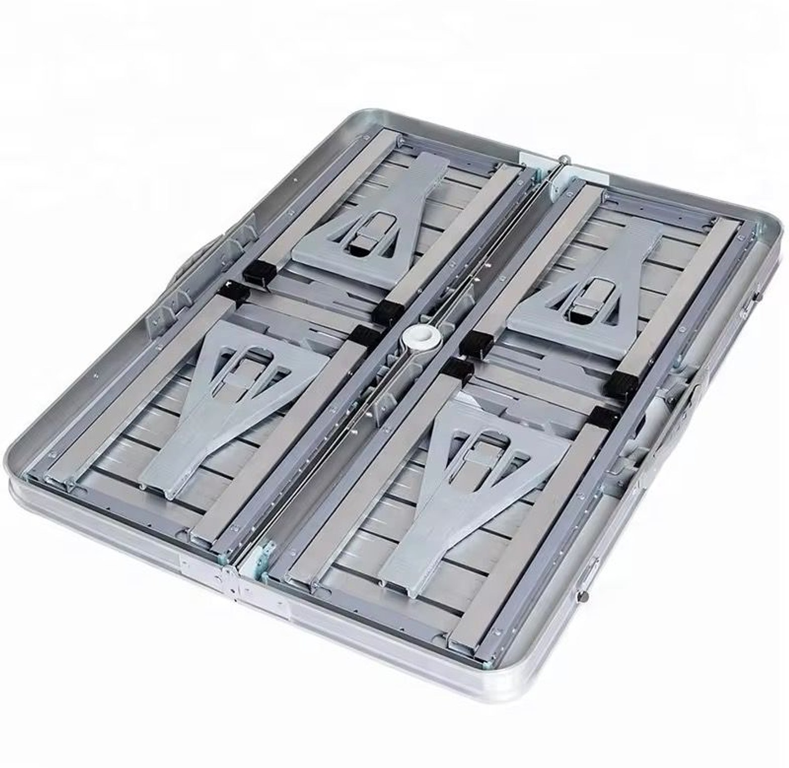 Folding adjustable aluminum alloy outdoor picnic and camping chair and table set with 4 seats. image