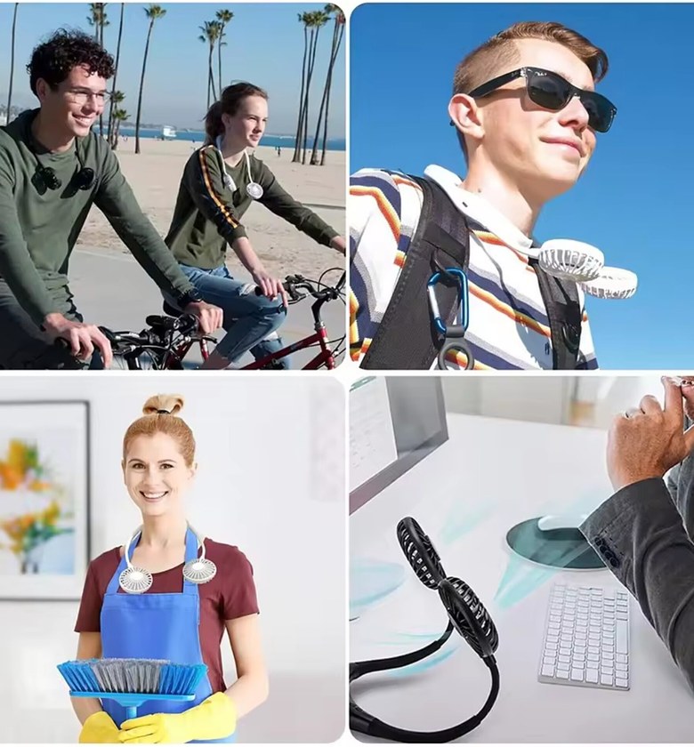 Portable Neck Fan, Hands-Free Wearable Usb Rechargeable Fan image