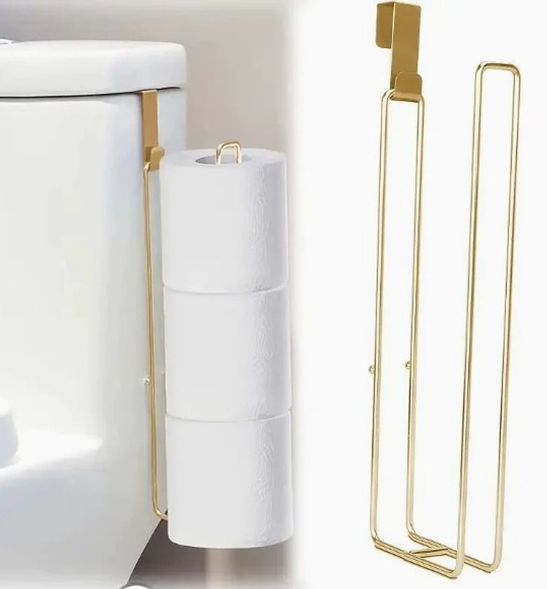 Black Iron Self-Adhesive Toilet Paper Holder image