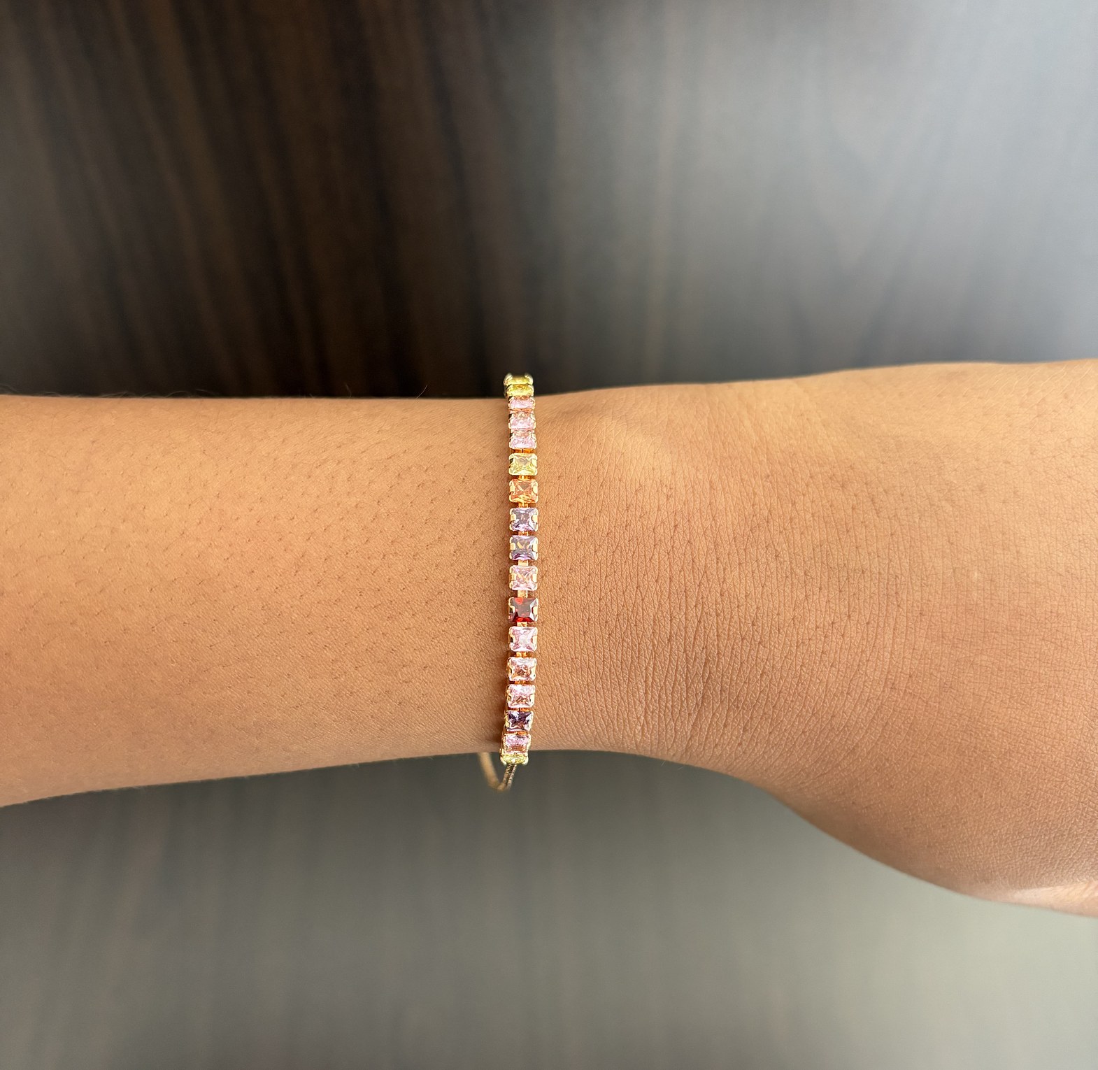 Zannia Tennis Bracelet (Draw String) - Multicolored  image